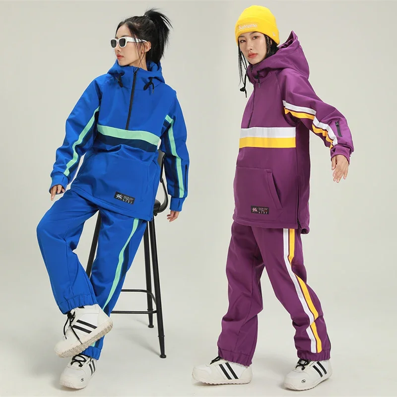 Conjuntos de esquí impermeables para hombre y mujer, chándales de invierno, chaquetas con capucha, pantalones, traje de Snowboard, trajes de montaña al aire libre, conjuntos de esquí, 2025