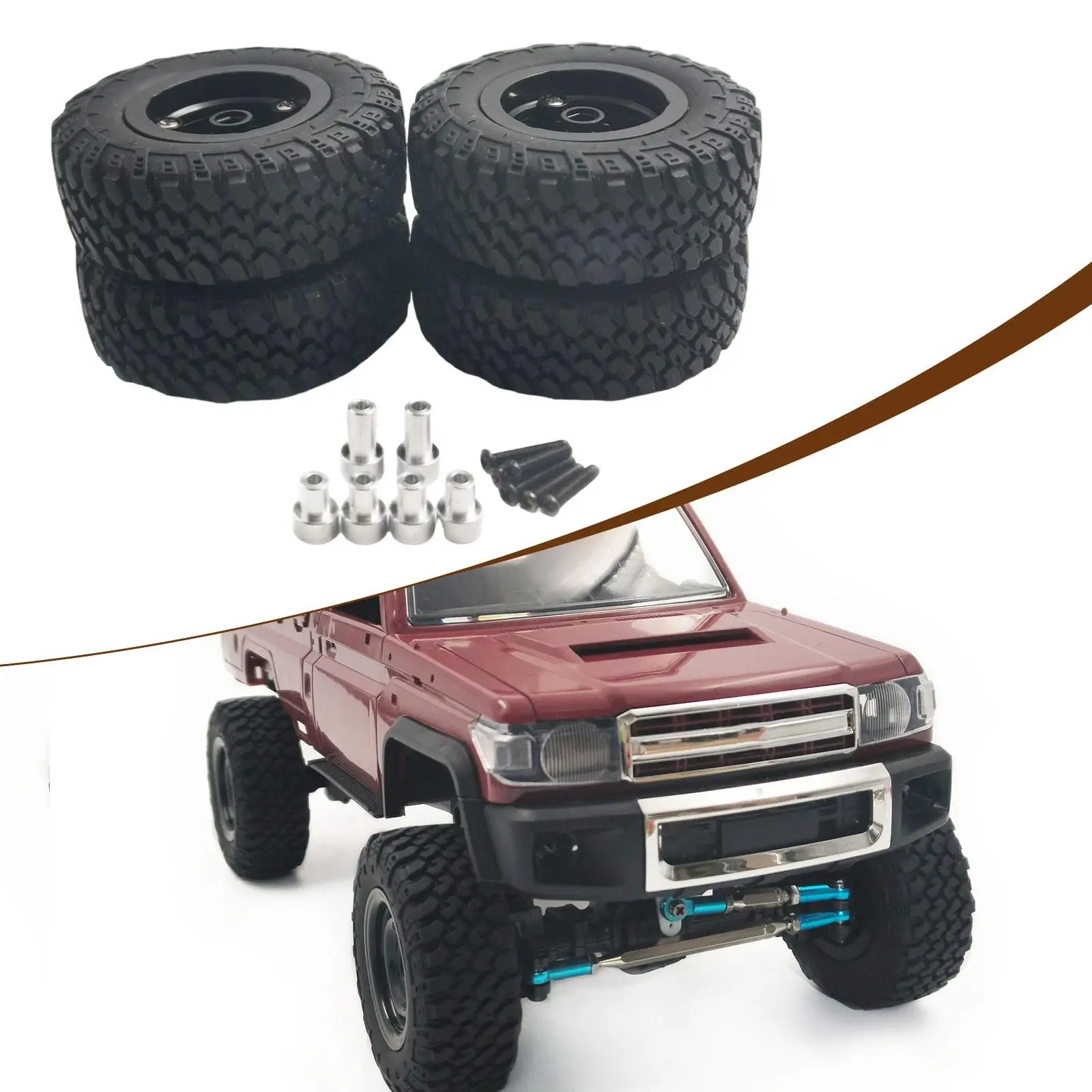 

4 Pieces 1/12 Scale RC Car Wheel Tires Professional Lightweight Modification 74mm Directly Replace Parts RC Spare Parts for MN82