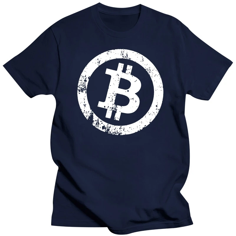 Vintage Bitcoin Logo T-Shirt Summer Men Short Sleeve O-neck Cotton Tshirt Hip Hop Tees Tops Streetwear