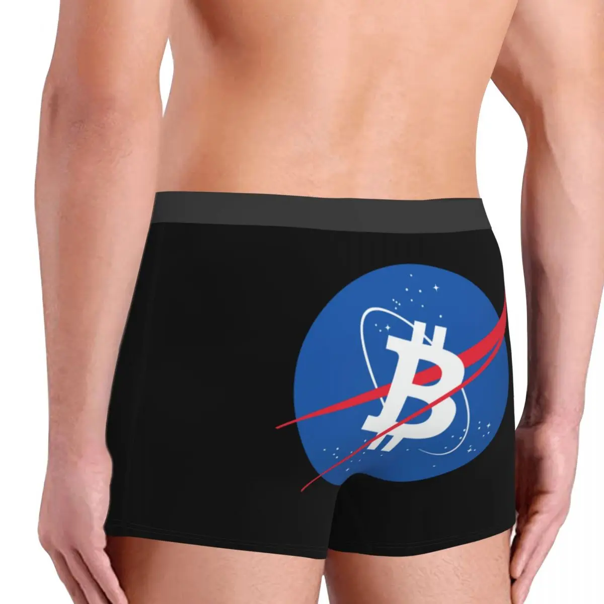 Custom Bitcoin Space Moon Boxers Shorts Men BTC Crypto Coins Briefs Underwear Novelty Underpants image 4