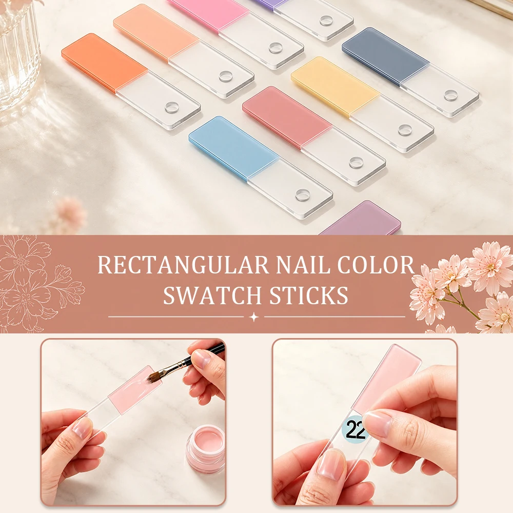 50/100/150 Pcs Clear Color Card Foldable Metal Ring With 1–200 Stickers Nail Polish Nail Tips Practice Tool Fan Shaped Palette