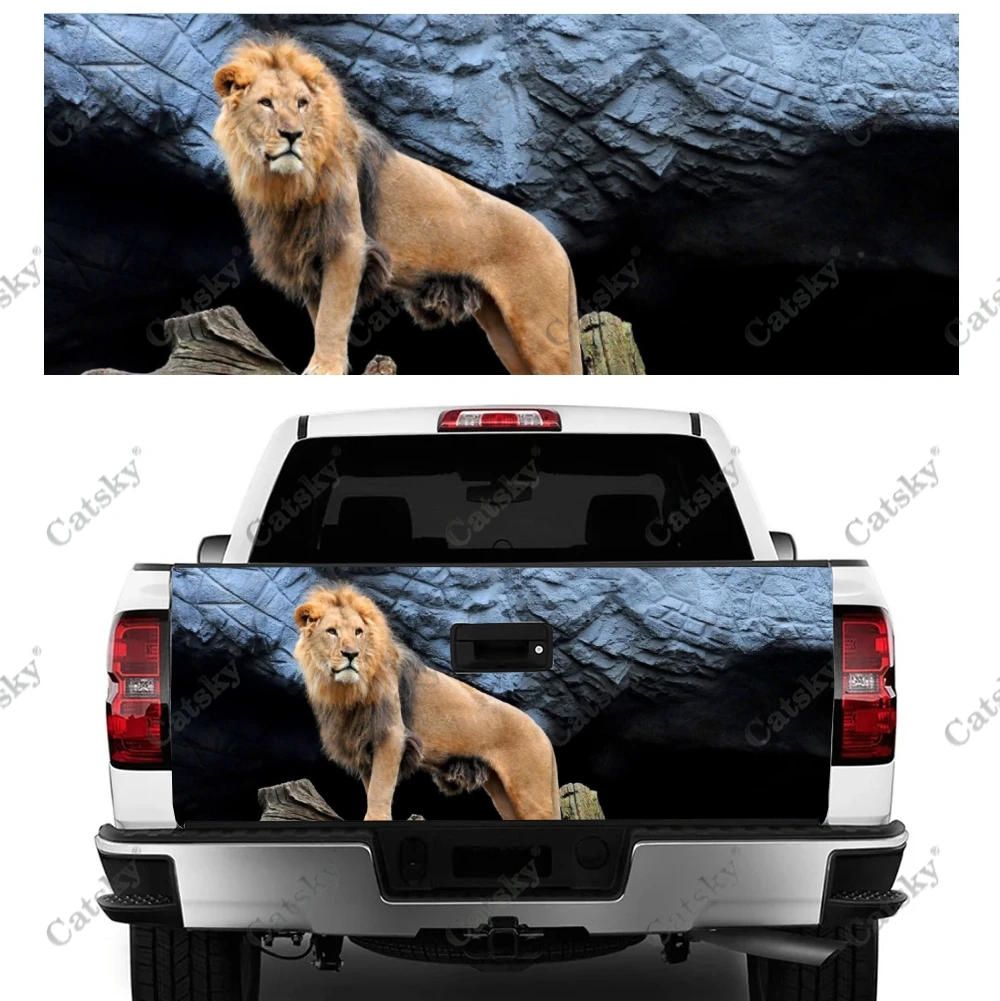 

Mighty Lion Animal Car Tail Trunk Protect Vinly Wrap Sticker Decal Auto Hood Decoration Engine Cover for SUV Off-road Pickup