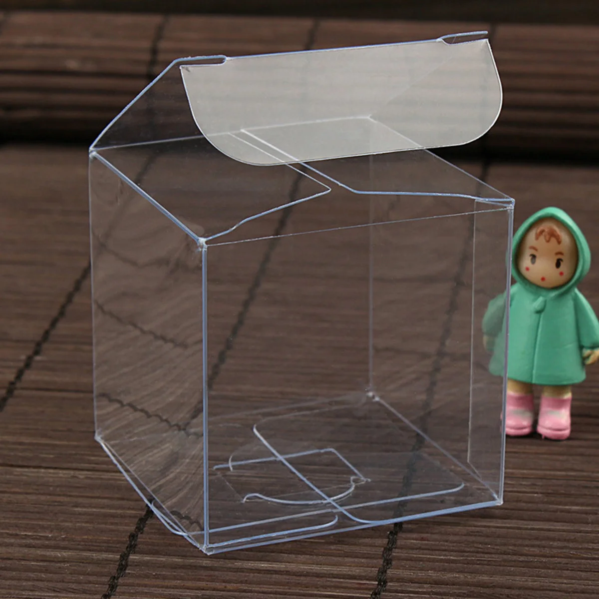 10pcs Transparent Cube Box Clear Candy Treat Box Plastic Gift Packing Box for Baby Shower Wedding Birthday Party - 10x10x10cm