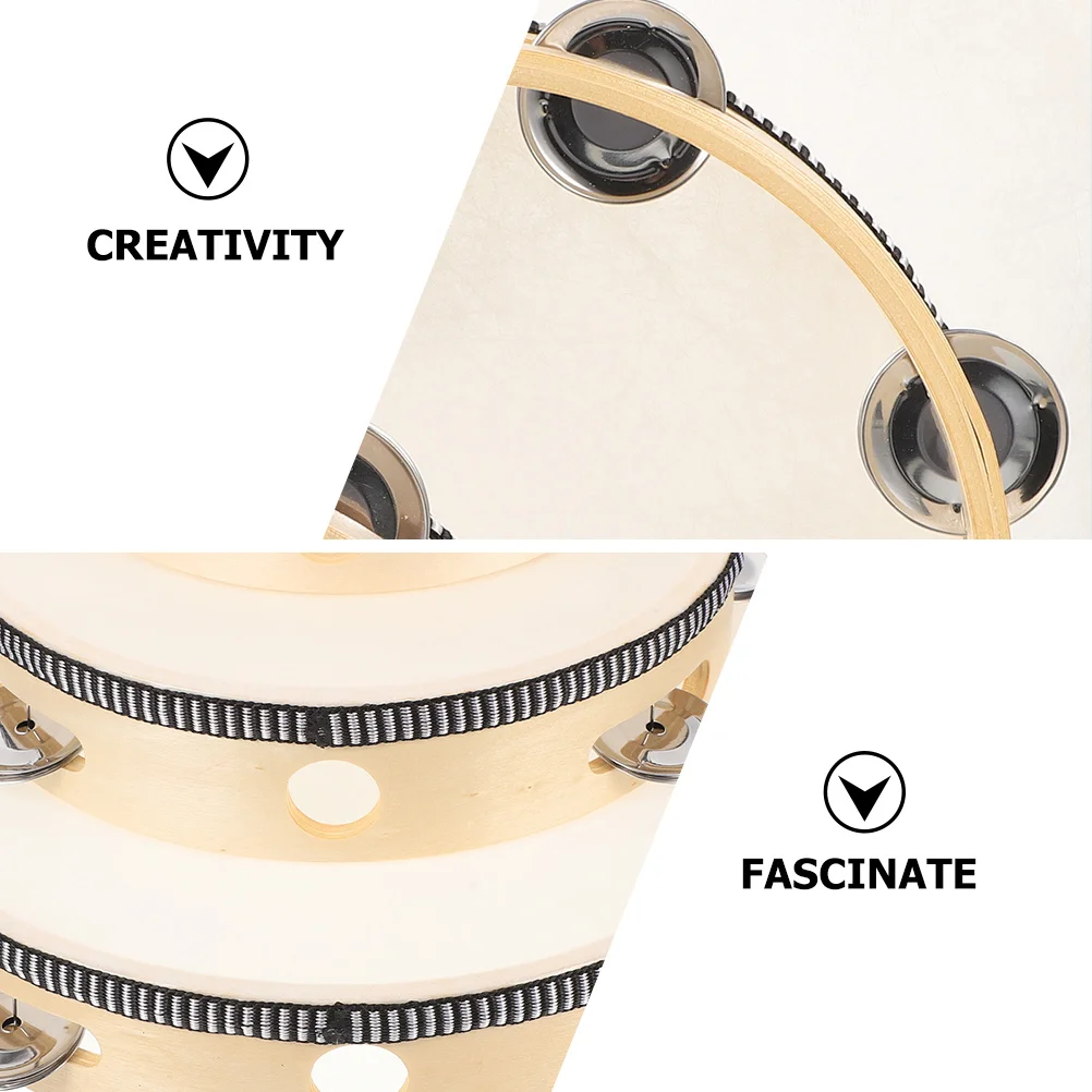 

2Pcs Hand Tambourine Drum Set Kids Musical Percussion Instruments Hand Drum Educational Interactive Props for Music