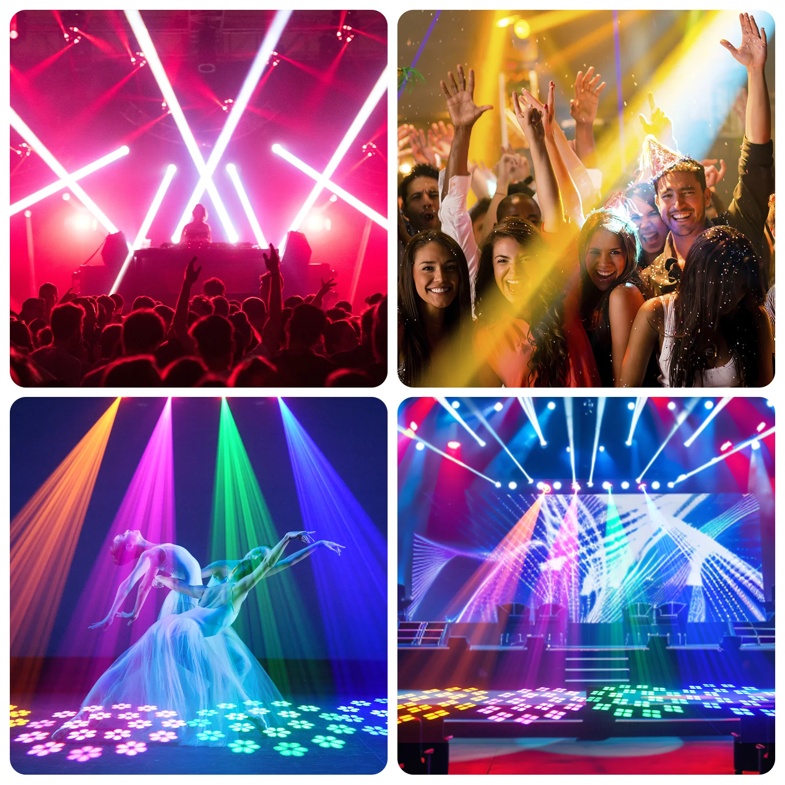 Somspot 2 قطعة 150 واط LED تتحرك رئيس ضوء RGB تأثير أضواء المرحلة جهاز عرض إضاءة للحزب الحفل مسرح عرض حي بار نادي