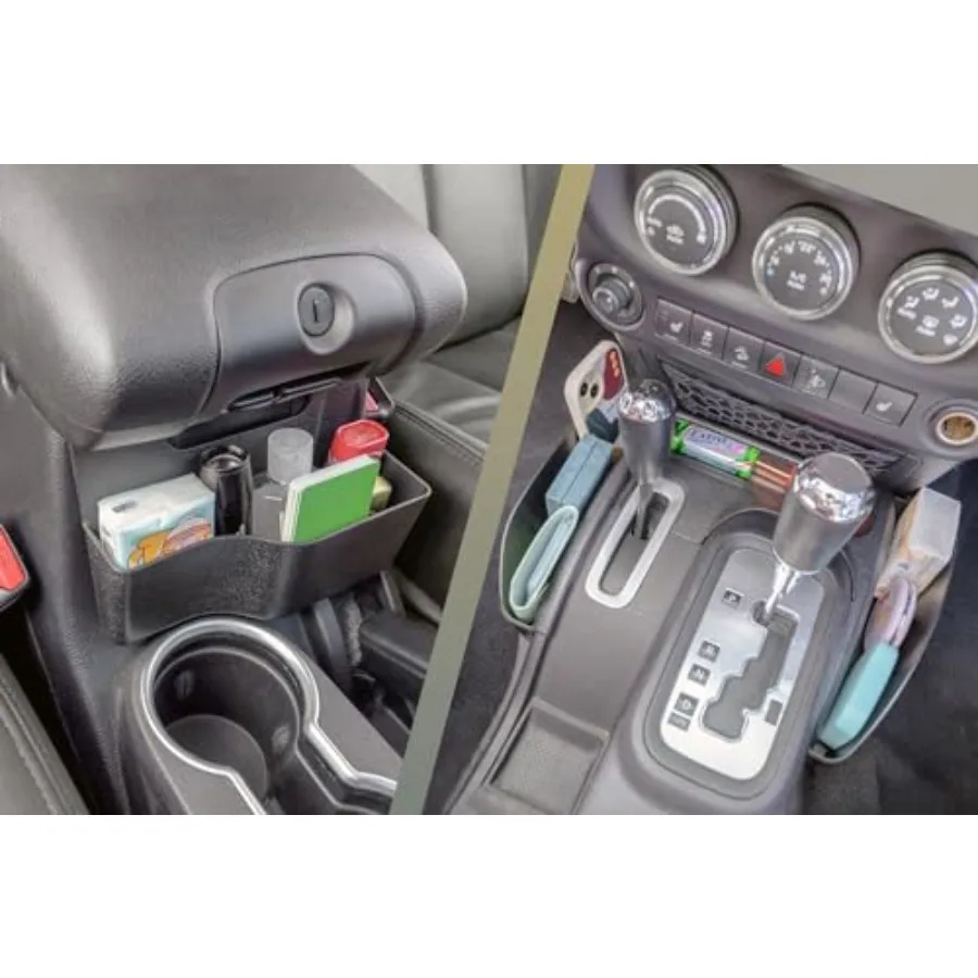 

Комплект из 2 органайзеров для подлокотника и центральной консоли, совместимый с Jeep Wrangler JK/JKU 2011-2018 гг.