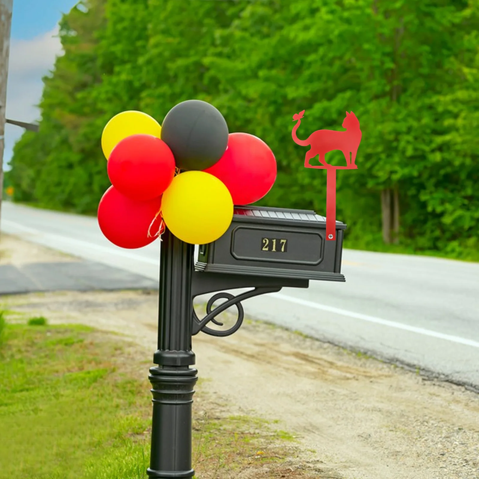 

Cat Shape Iron Stake Decor Durable Metal Garden Flag For Outdoor Yard Lawn Front Door, Decor, Garden Mailbox Stake, Cat