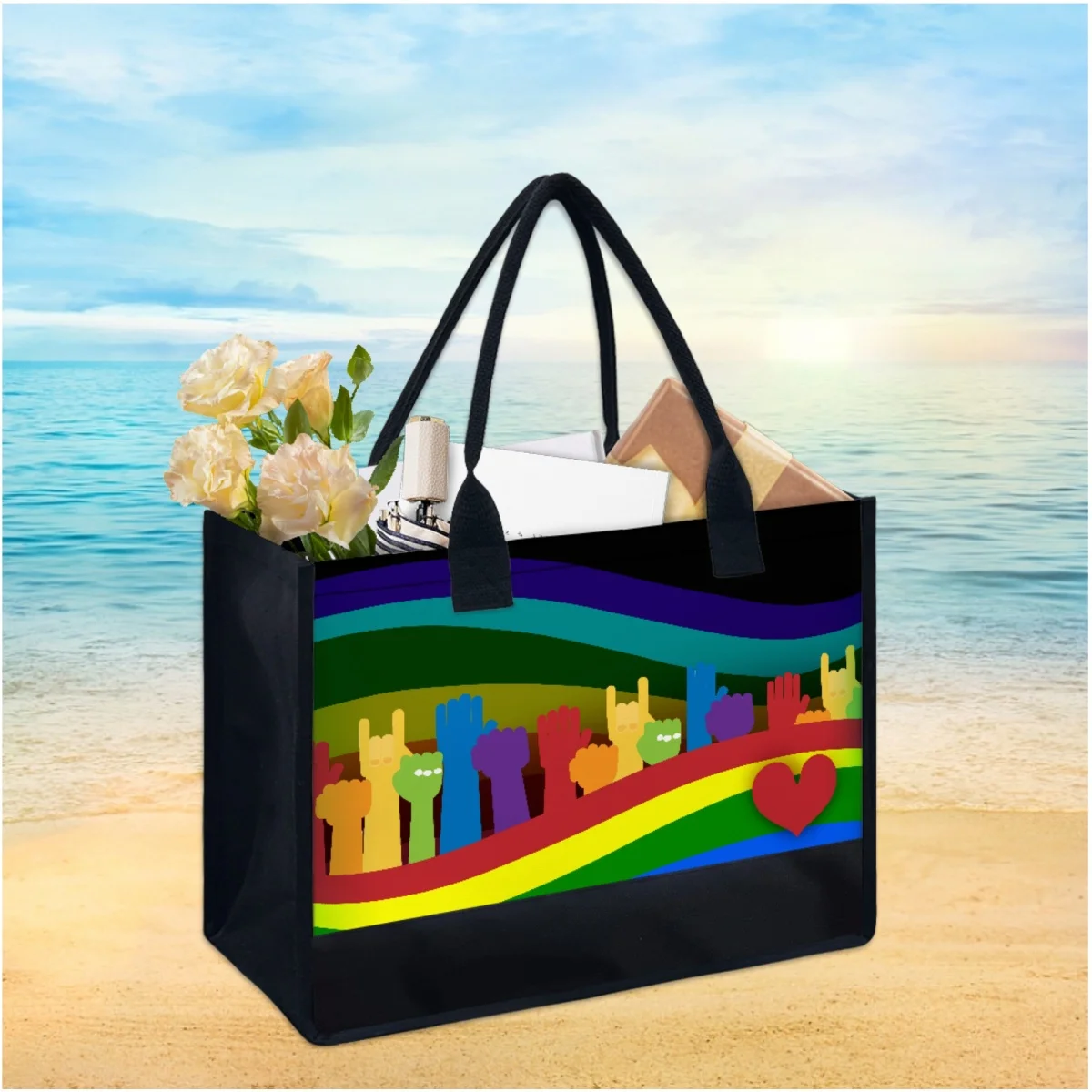 LGBT Pride Print Women Totes Love is Love Casual Popular Elegant Shoulder Bag Versatile Portable Girls Handbag Coin Bags Gift