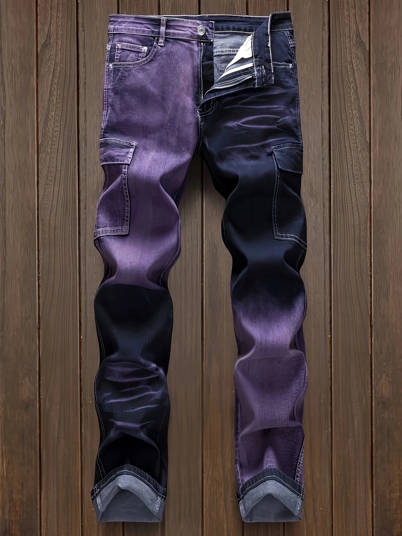 

New European and American locomotive style retro style old jeans workwear pants