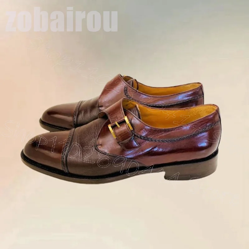 Mocassini con fibbia design cucito lavorato a maglia marrone viola Moda Slip On Scarpe da uomo di lusso fatte a mano per banchetti per feste Incontri Scarpe eleganti da uomo