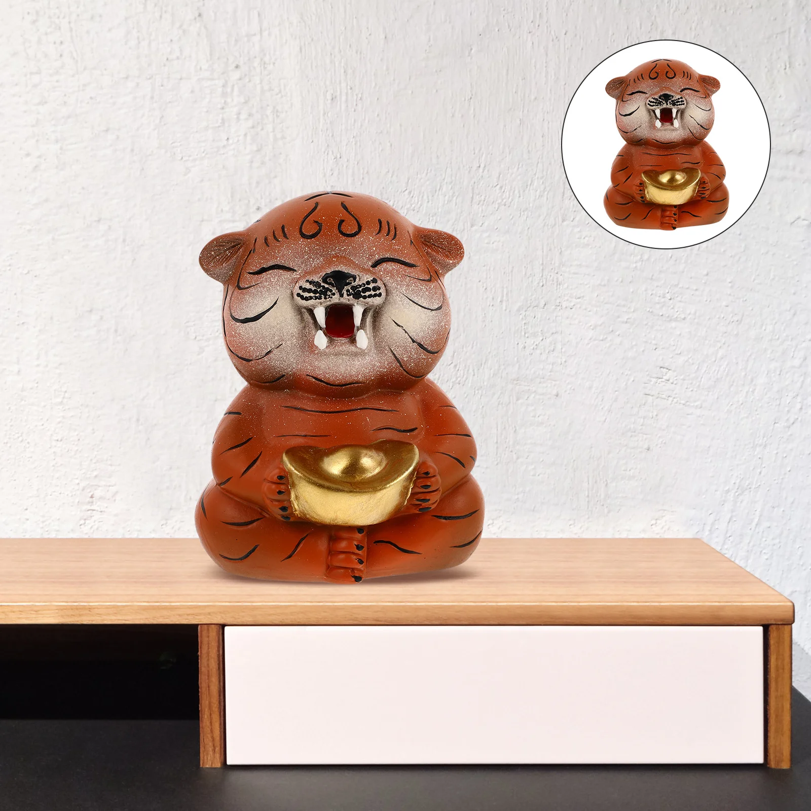 

1Pcs Tiger Design Coin Box High-Grade Ceramic Piggy Bank Adorable Kids Saving Bank for Home Desktop Decor Festive Gift Idea