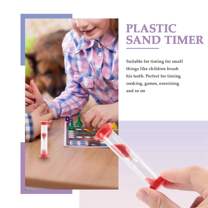 Set Of 40 Pcs 1 Minute Sand Timer Classroom 1 Minute Timer Covered Hourglass Timer Red Sand Clock