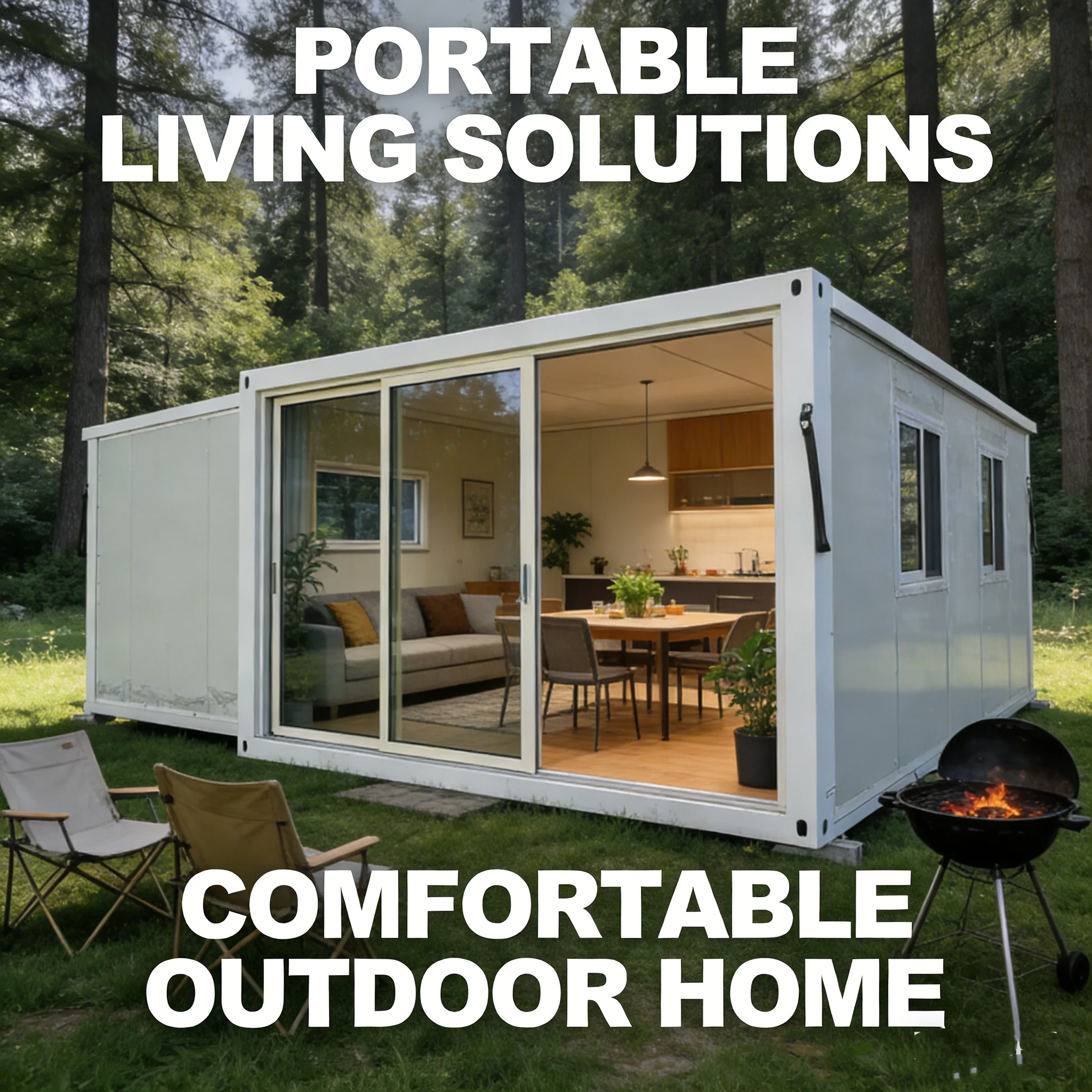 Factory Direct Delivery 2 Bedroom Mobile Modular Double Wing Expandable Folding Container House Foldable Living Expansion Room