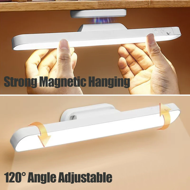 Remote LED Desk Lamp Magnetic Hanging Night Light USB Rechargeable Table Lamp 3 Colors Reading Light For Cabinet Closet Wardrobe