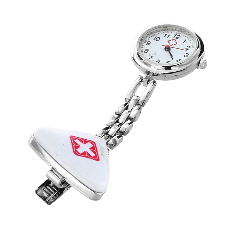 2X Clip Nurse  Pendant Pocket Quartz Watch Triangle Nurse\'s Table