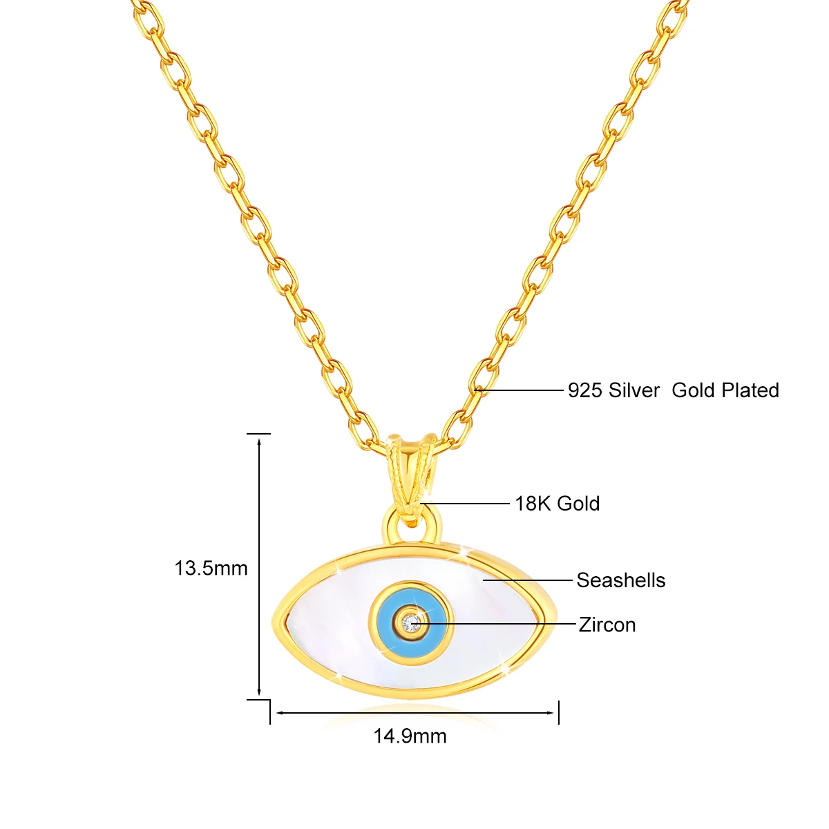 Niche Design 18K Genuine Gold Pendant Natural White Shell Necklace for Women Anniversary Valentine\'s Day Gift Trendy Jewelry