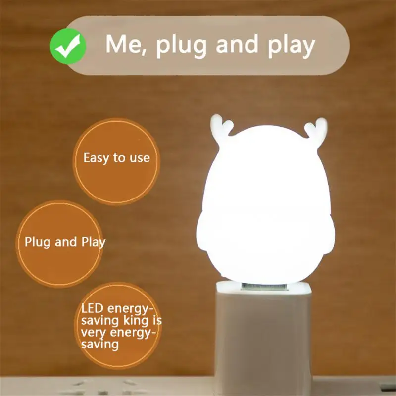 CORUI Mini USB LED Night Light Wireless Cute Deer Lamp Portable Plug-in Light Computer Mobile Power Lamp For Kids Room Bedside