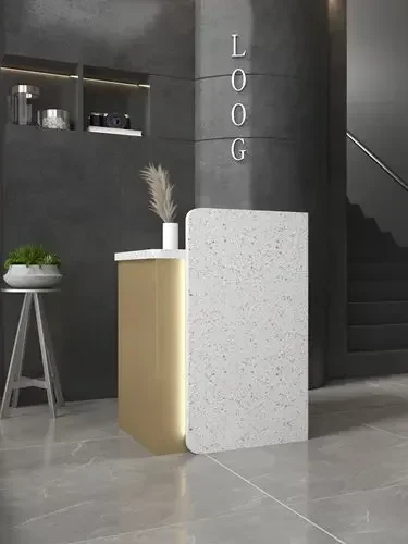 Небольшая стойка магазина одежды Простой современный бар из нержавеющей стали Стойка регистрации компании