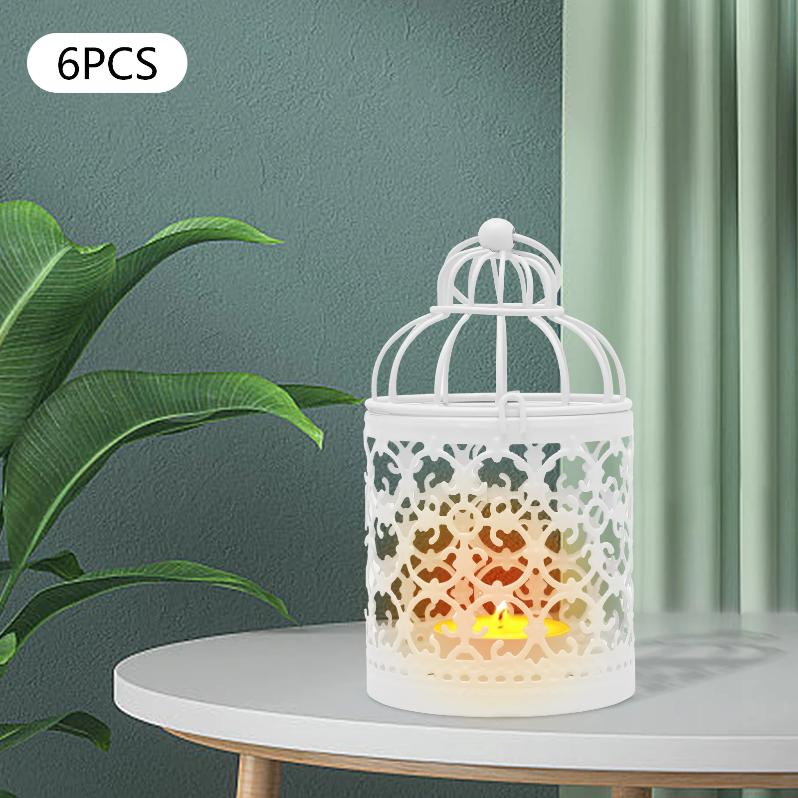 

Retro Hand‑Welded Metal Birdcage Candle Holders, Warm Shadow‑Creating Design For Wedding Party Proposal Atmosphere