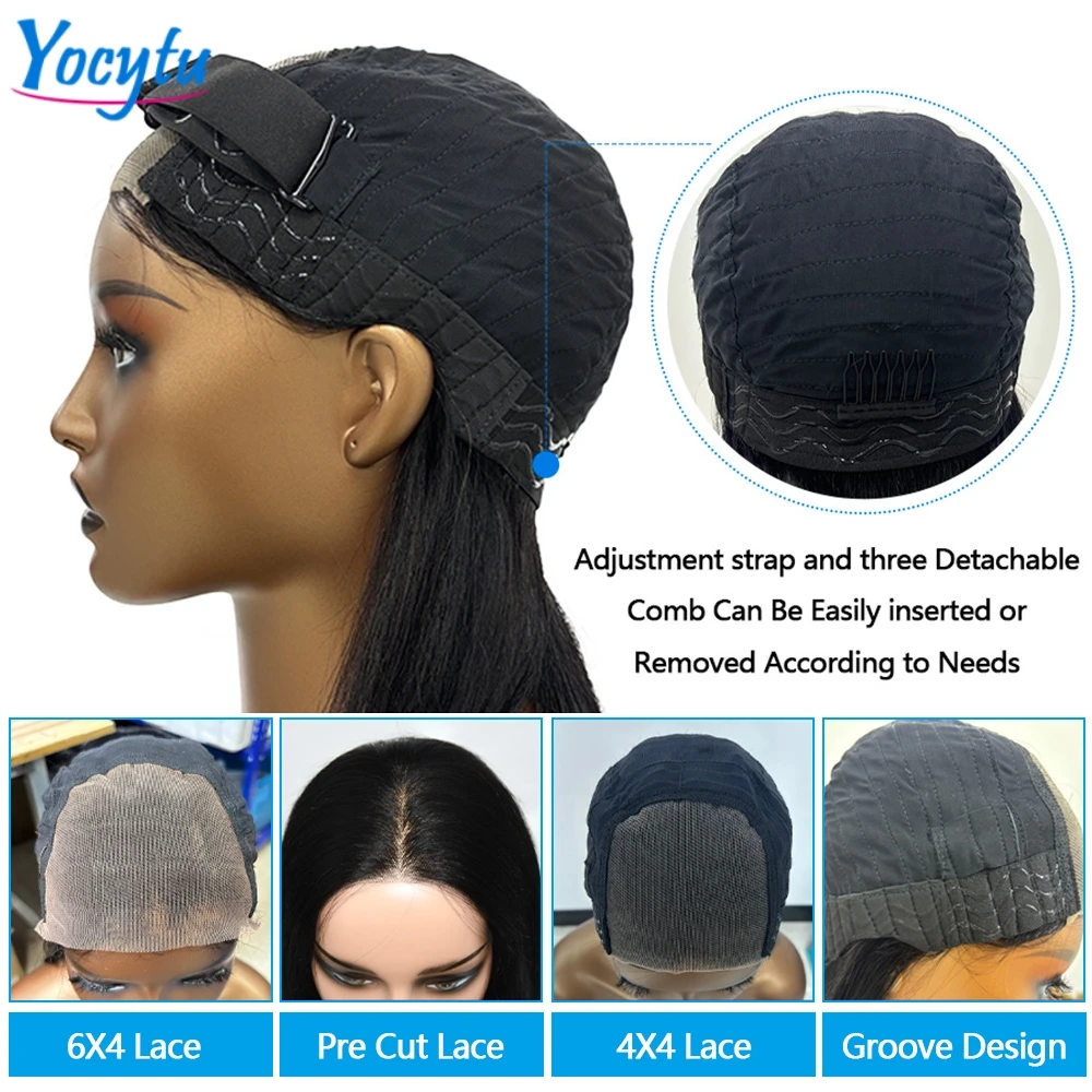 6x4 leimlose Perücke Echthaar bereit zum Tragen 12A gerade Echthaar-Lace-Front-Perücke 26 28 Zoll Wear And Go leimlose Perücken Echthaar – Detail 4