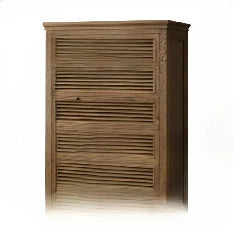 

Department antique shutters door locker French retro drawer locker foyer cabinet