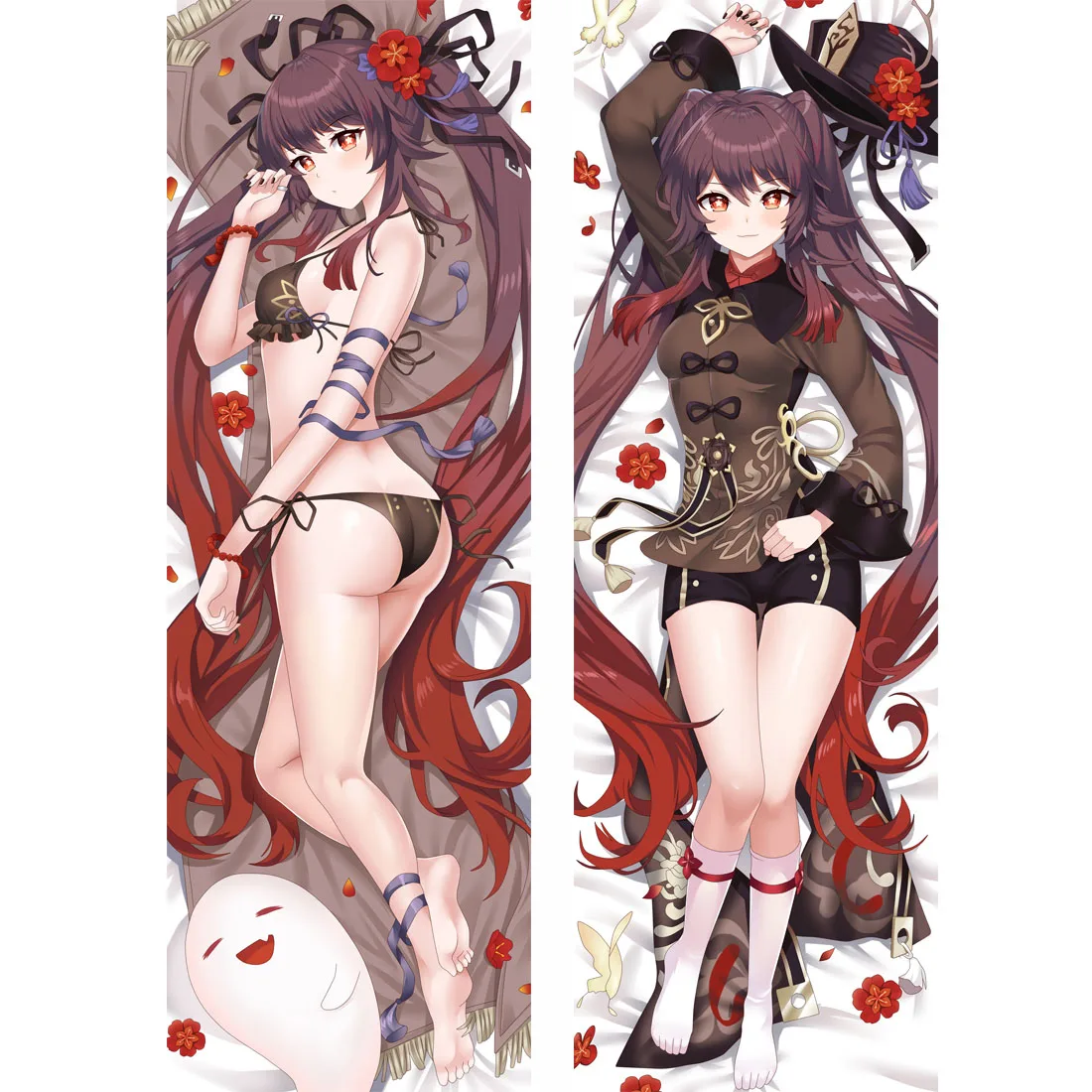 

Anime Genshin Impact Hu Tao Cosplay Pillowcase Dakimakura Two-side Peachskin Hugging Body Pillow Case Hutao Otaku Cushion Cover