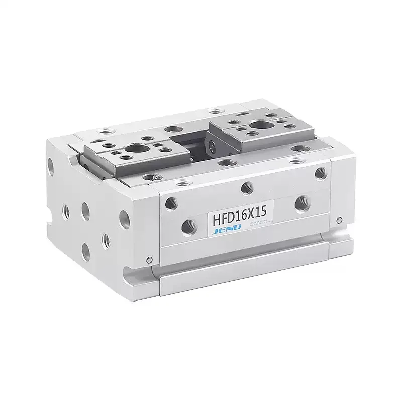 High-Quality HFD8X8/8X15/8X30/12X10/12X25/12X50/16X30/16X60 Air Claw Guide Rail Sliding Table Clamping Claw Finger Cylinder