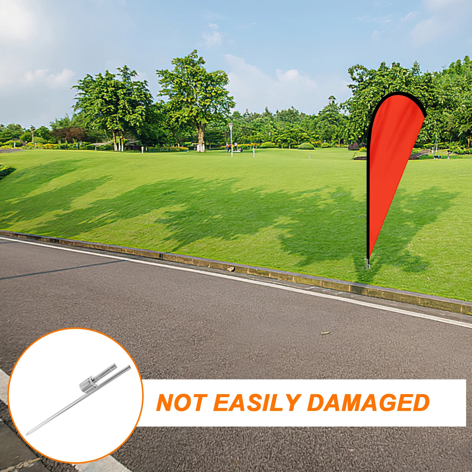 

Stainless Steel Flagpole Ground Stake Durable Fixed Spike Sturdy Flag Rod Holder Outdoor Flagpole Base Accessories