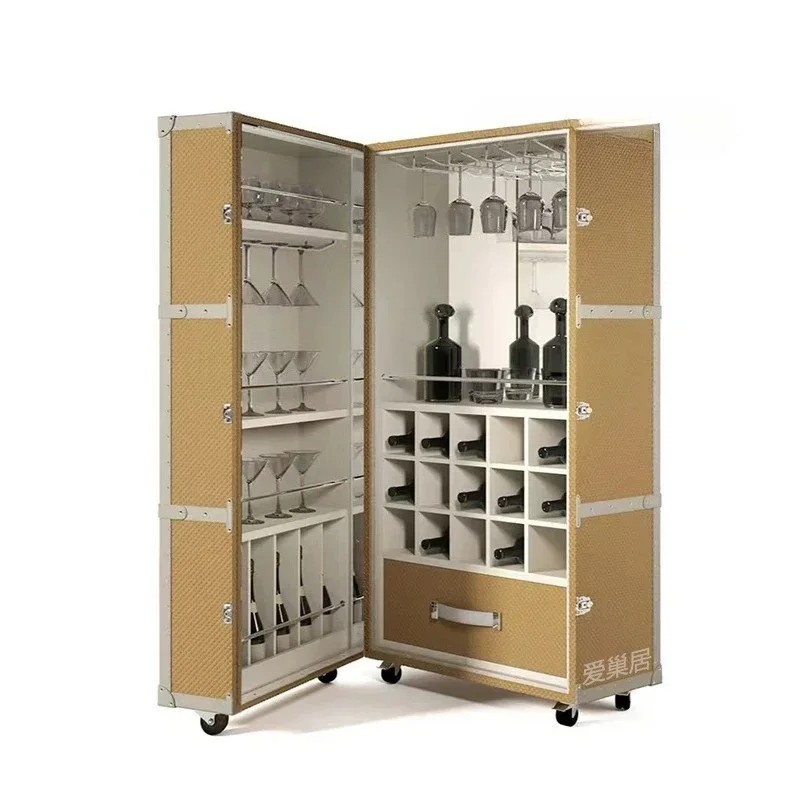 Italian light luxury wine cabinet luxury simple style villa dining side cabinet high sense art decoration locker