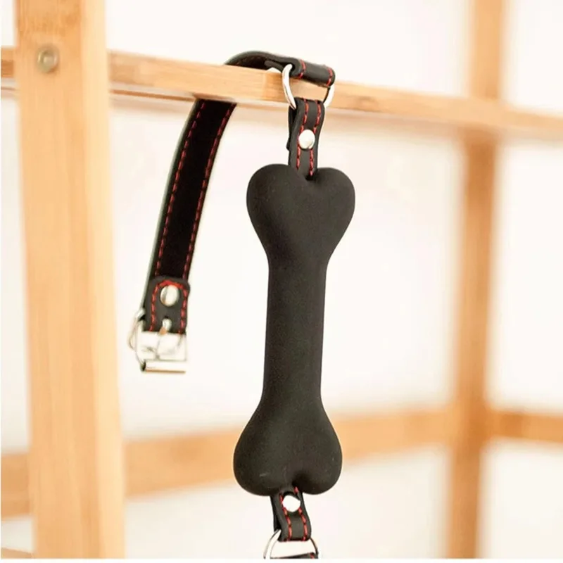 BDSM Sex Harness Mouth Adult Toys Silicone Dog Bone Ball Gag Open Mouth Gag Ball Bdsm Bondage Sex Products Sm Sex Toys for Women view 2
