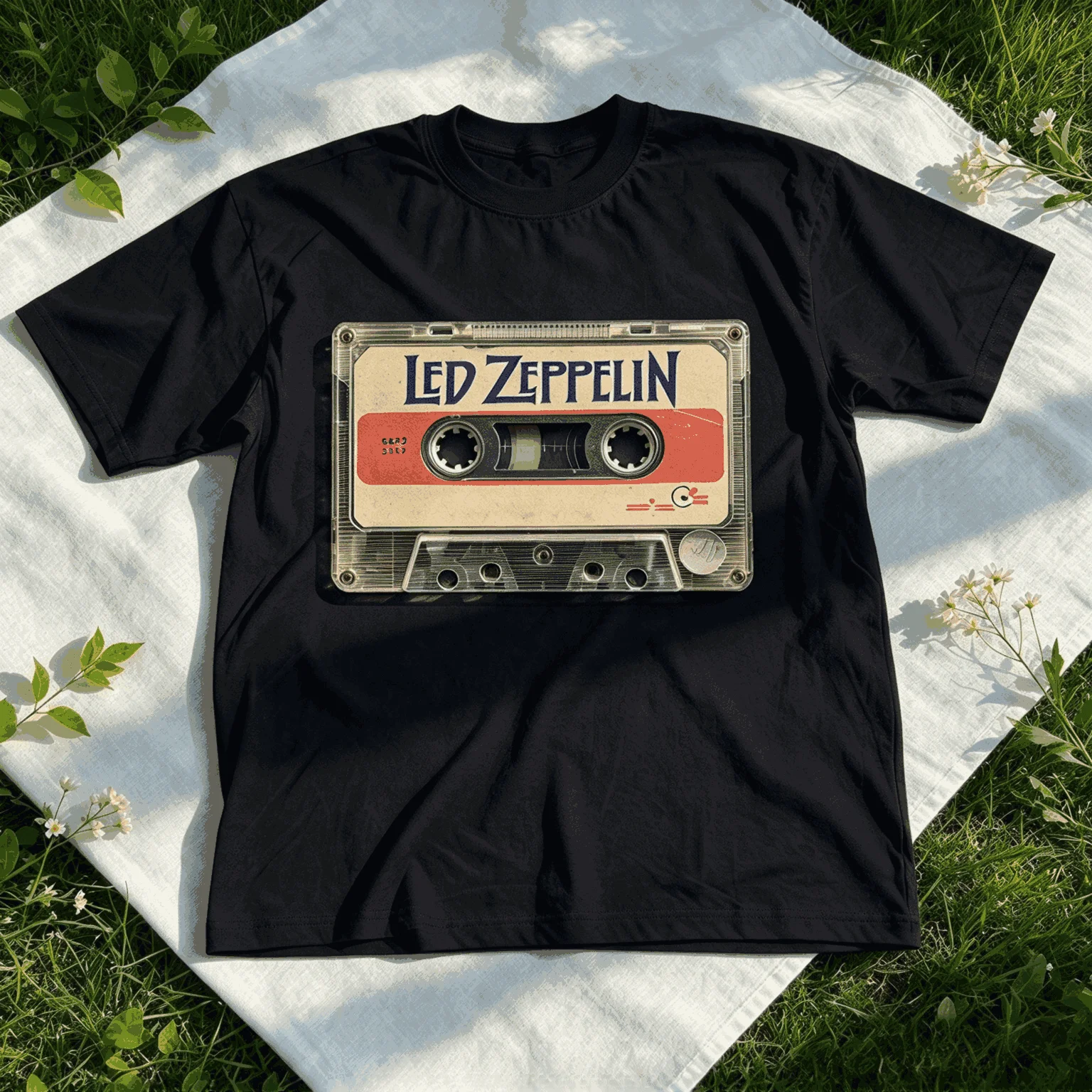Led Zeppelin Summer New Cotton Retro Unisex Casual Fashion T-shirt High Street Oversized Unisex Trendy Vintage Loose Breathable