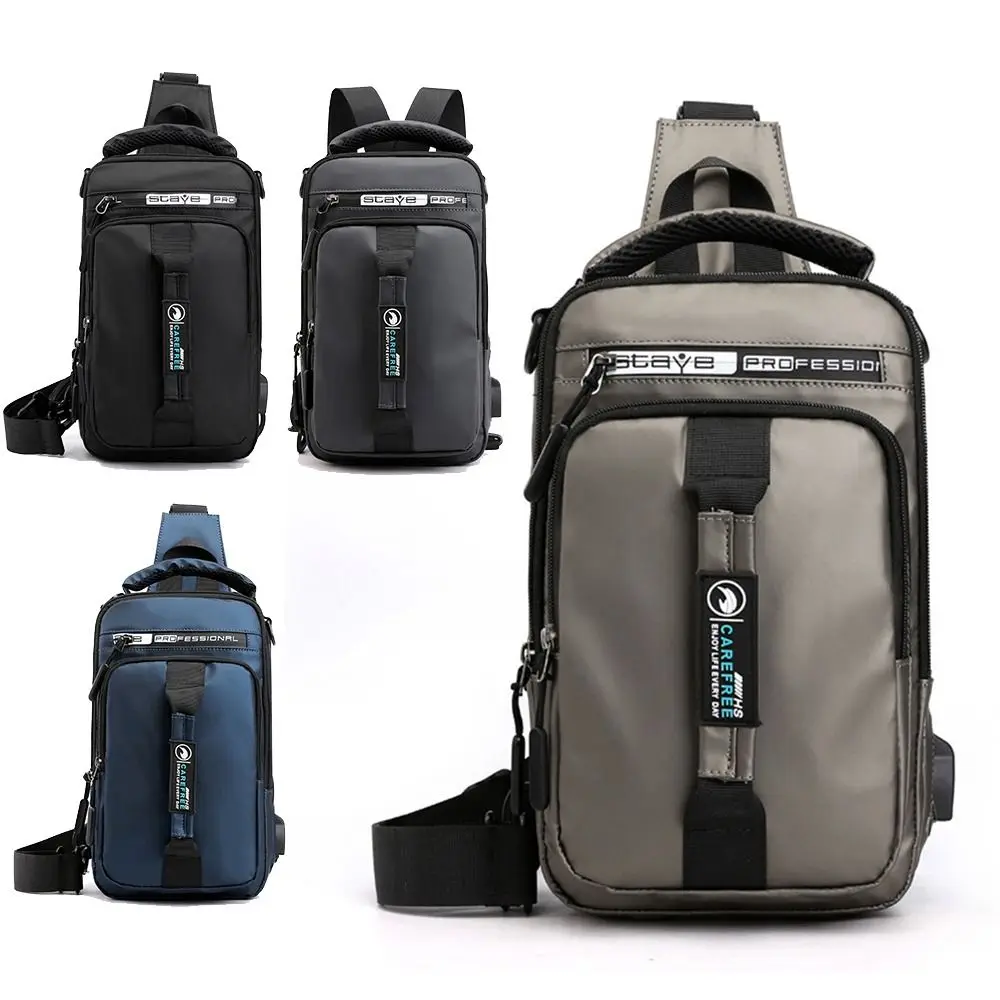 

Мужской рюкзак через плечо с зарядкой через USB, водонепроницаемая противоугонная нагрудная сумка на молнии, спортивные поясные сумки на открытом воздухе