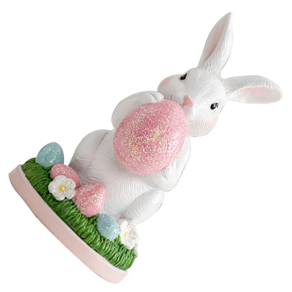 

Elegant Resin Rabbit Statue Detailed Craftsmanship for Easter Home Decor Table Centerpiece Office Desk Ornament