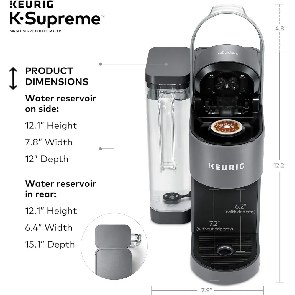 Keurig® K-Supreme Single Serve K-Cup Pod Coffee Maker, MultiStream Technology, Gray