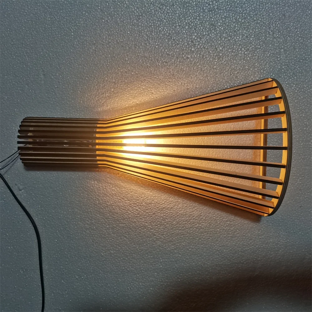 

COCO Black Wood Color Solid Wood Cage Pendant Light Black Bamboo Wall Lamp Lighting Fixtures VIP Drop Shipping