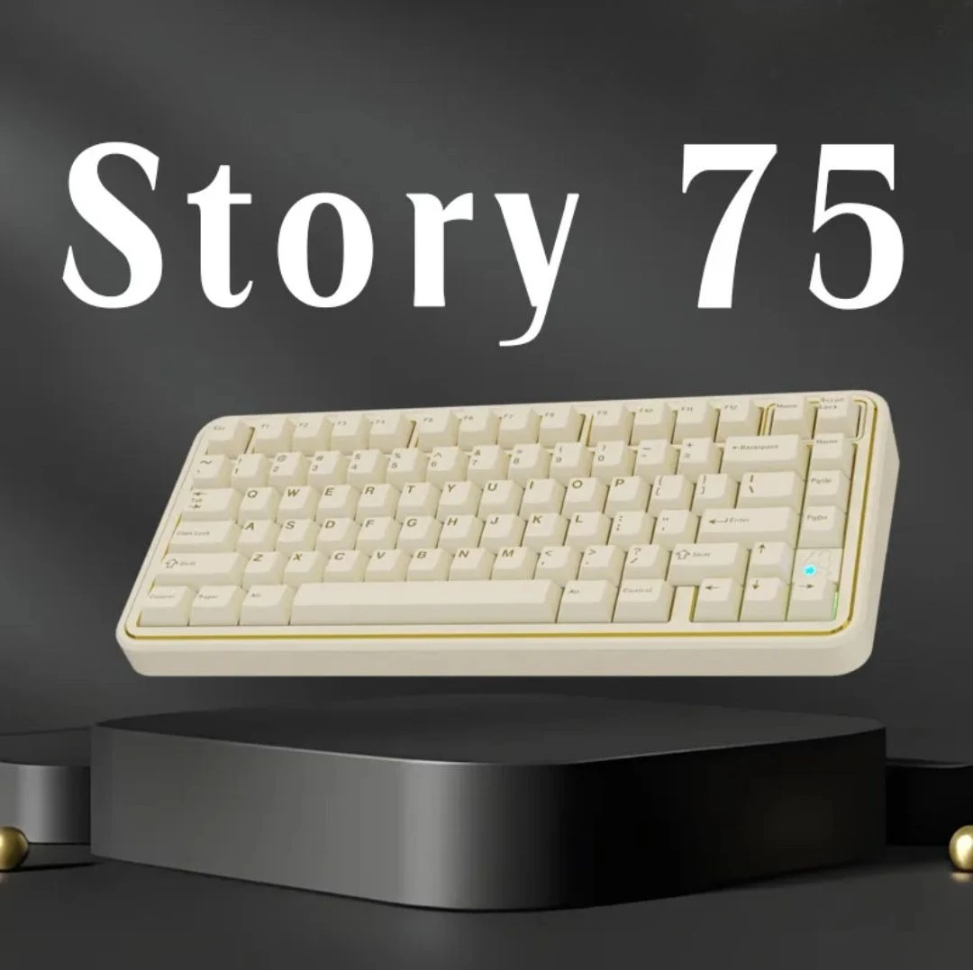 

Story75 Mechanical Keyboard Kit Tri-Mode Wireless Bluetooth Aluminum Alloy Hot-Swap 81 Keys Gasket RGB Game Custom Keyboard