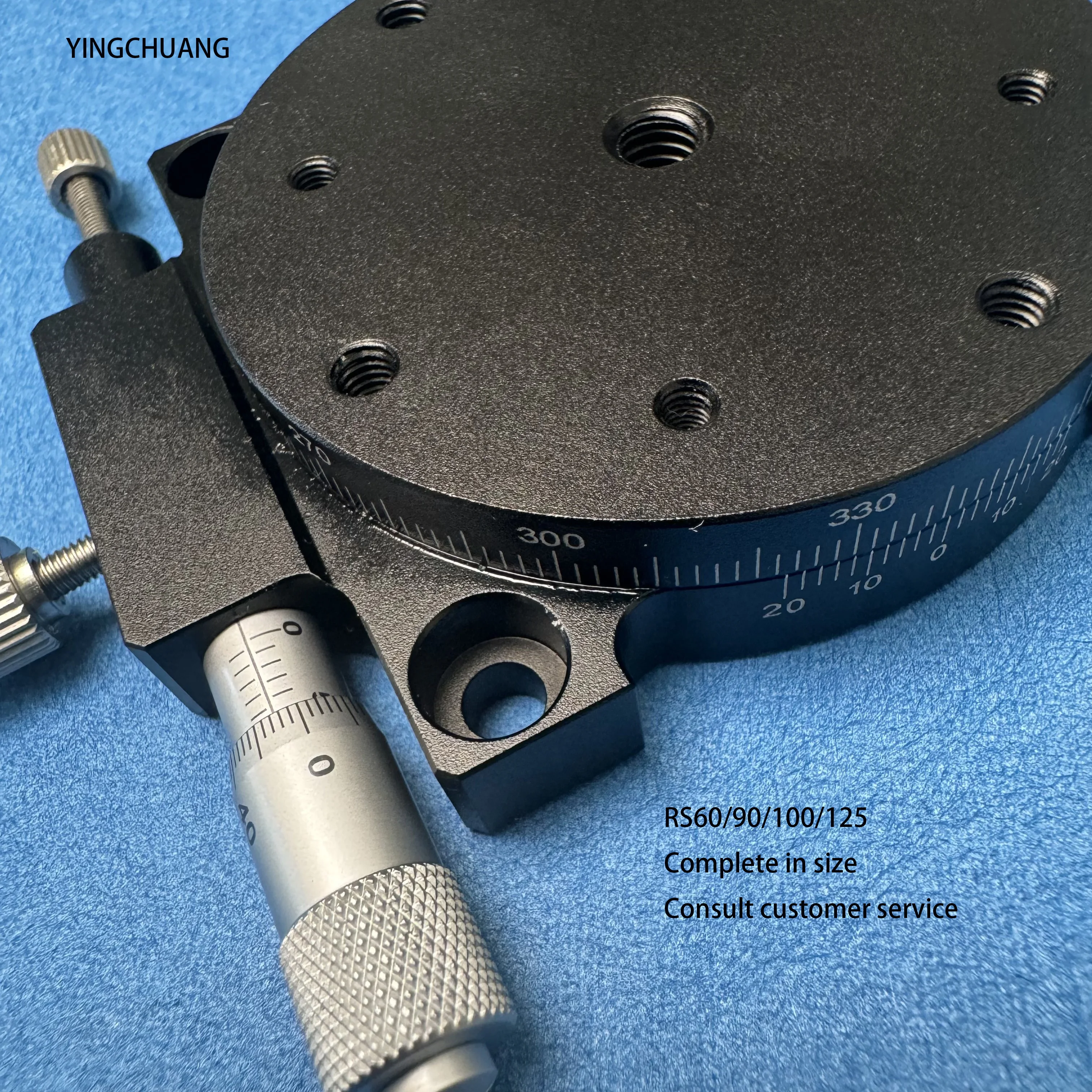 RS125 R-Axis Rotation Manual Fine Adjustment Displacement Platform 360 Degree Fine Optical Micrometer Adjustment Angle Dial