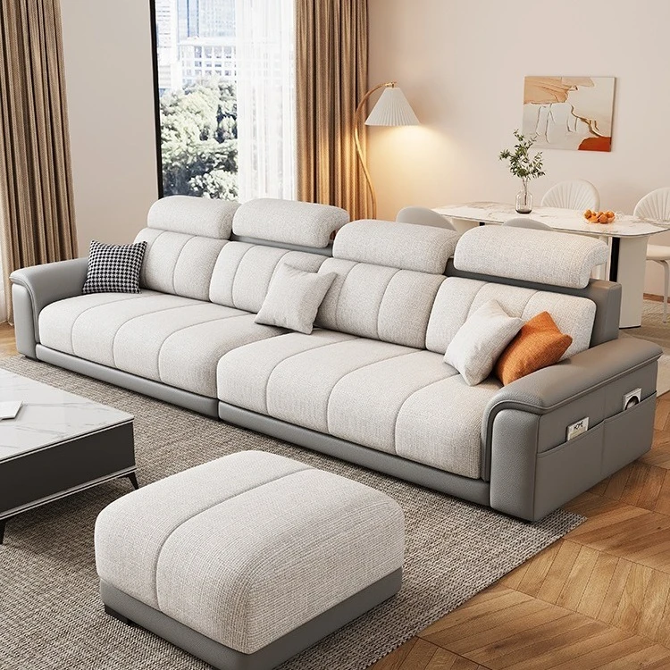 Chenille cotton and linen fabric sofa living room small four-seater disassembly and washing