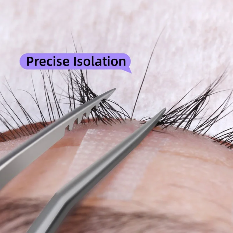 Professional Isolation Tweezers for Eyelash Extensions Clip Gear Tip Steel Professional Fan Lashes Tongs Makeup Nail Tools