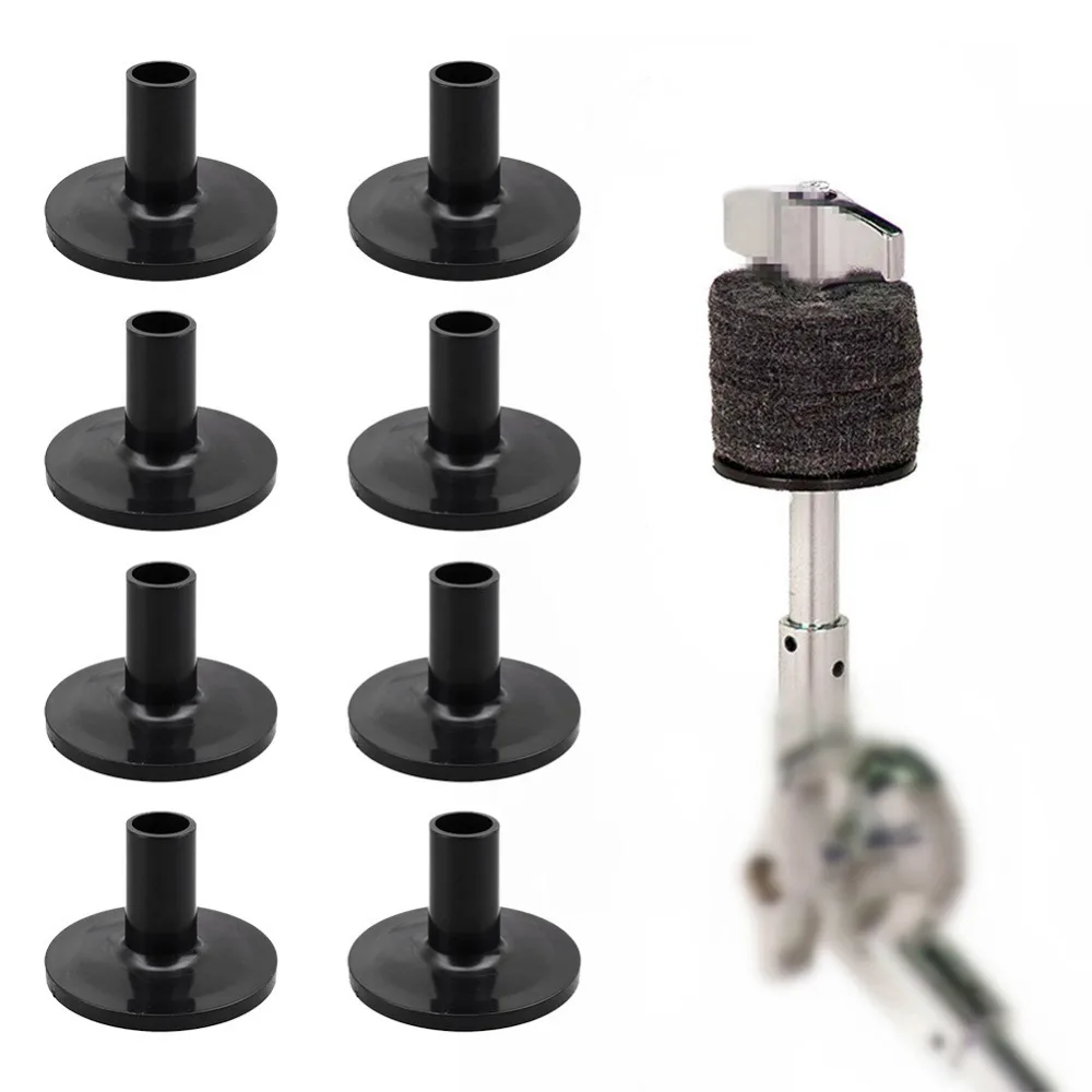 

10 шт., пластиковые барабанные фетровые рукава для подставки для тарелок, набор черных рукавов для барабанной установки, аксессуары для ударных инструментов с хорошей производительностью