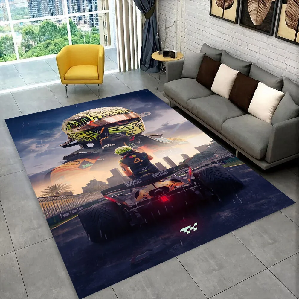 3D Landos Norris F1 Racer Area Rug,Carpet Rug for Living Room Bedroom Sofa Doormat Decoration, Kid Play Non-slip Floor Mat Gift