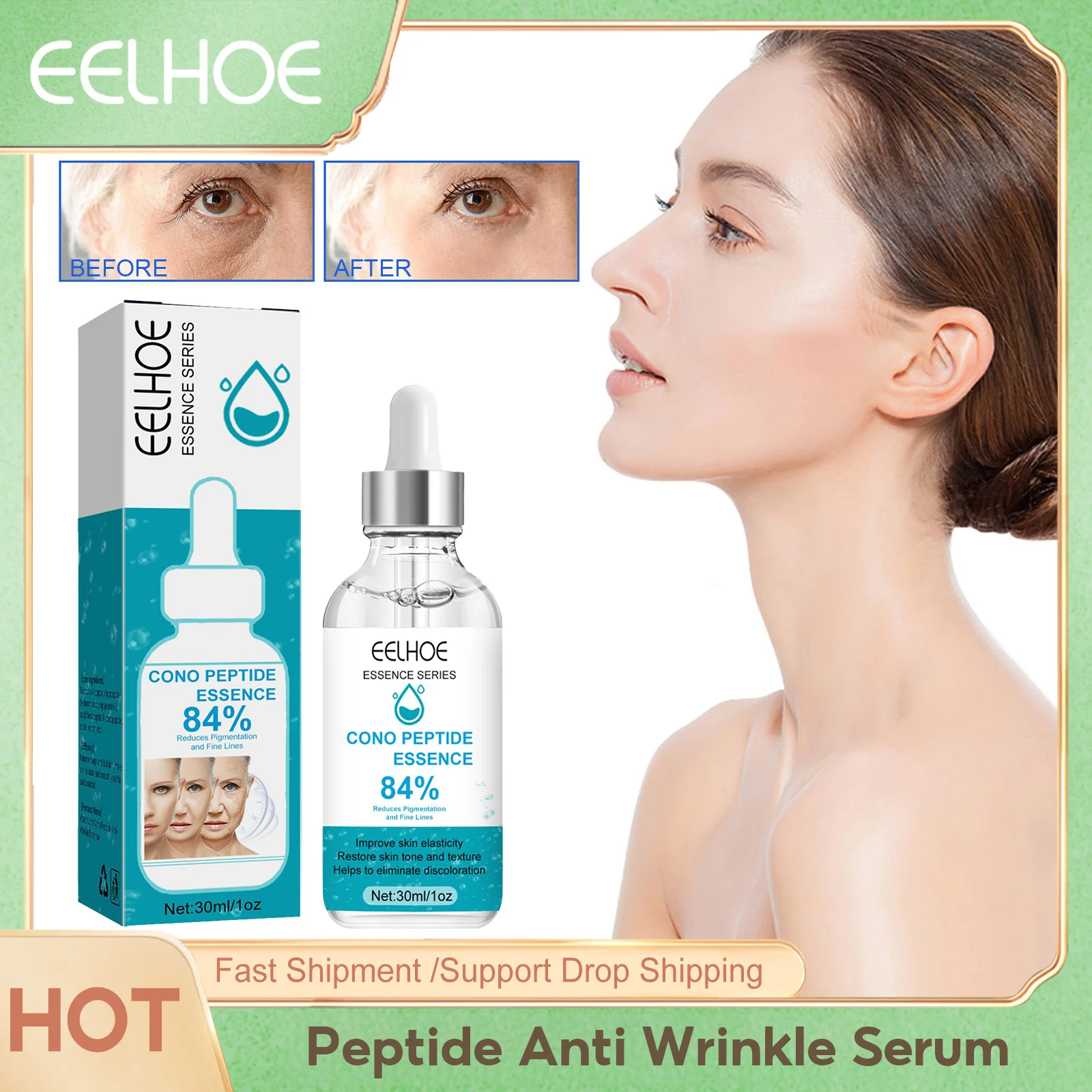 EELHOE Anti Wrinkle Serum Deep Moisturizing Firming Dark Spot Corrector For Face Smooth Pore Hyaluronic Acid Essence Skin Care