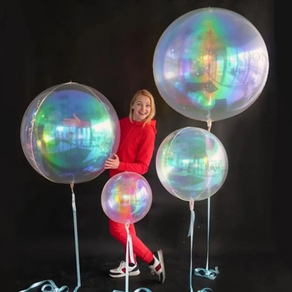 10/22/50 Zoll schillernde 4D-Luftballons 1/2/10 Stück riesige große Laserfolien-Rundballons für schillernde Geburtstags-, Hochzeits-, Party-Dekoration – Detail 2