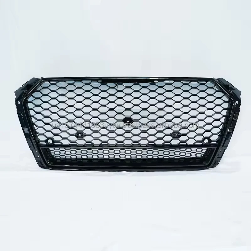 

OEM Custom Glossy Black Honeycomb Mesh Car Grille for A4L B9 2017-2019 RS4 style front Grille with Black Frame US Stock