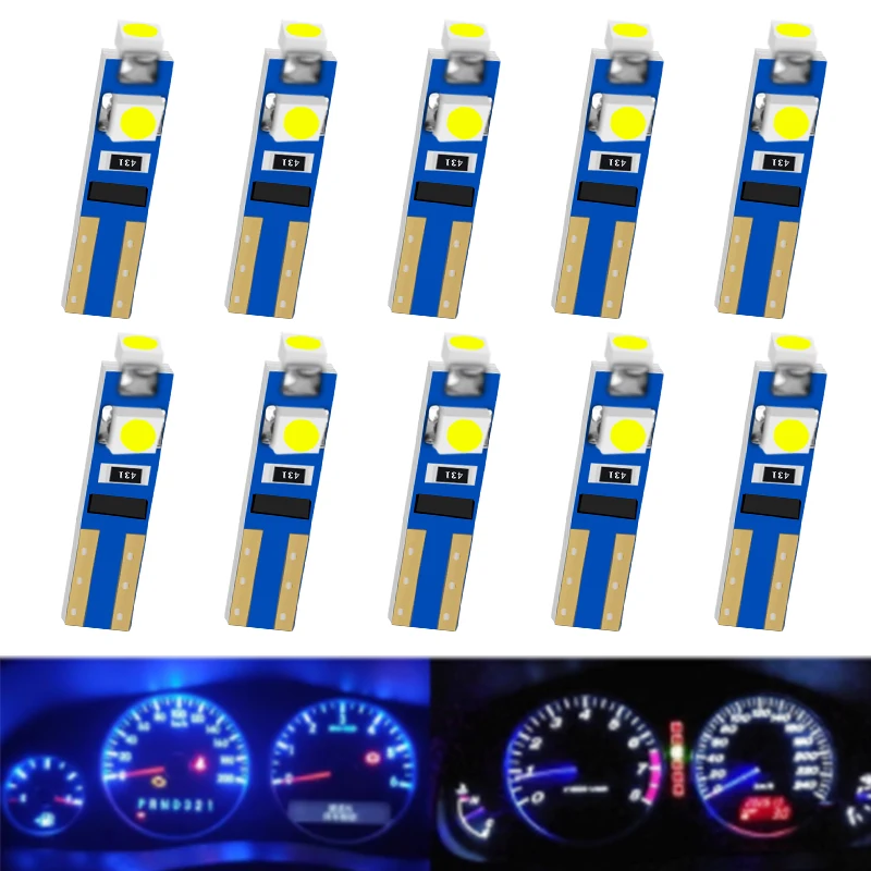 500Pcs T5 3SMD 1210 3528 3LED Car Auto Lamp Dashboard Gauge Lights Indicator Signal bulbs AC DC 12VSignal Lamp