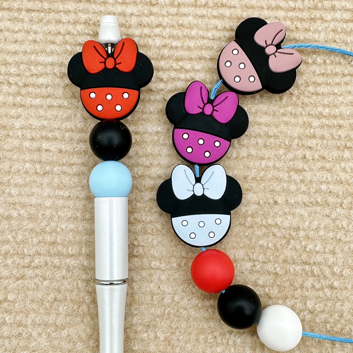 10PC Baby Silicone Beads Cartoon Beads Teether Beads Baby Toys DIY String Pen Bead Nipple Chain Jewelry Accessories Kawai Gifts