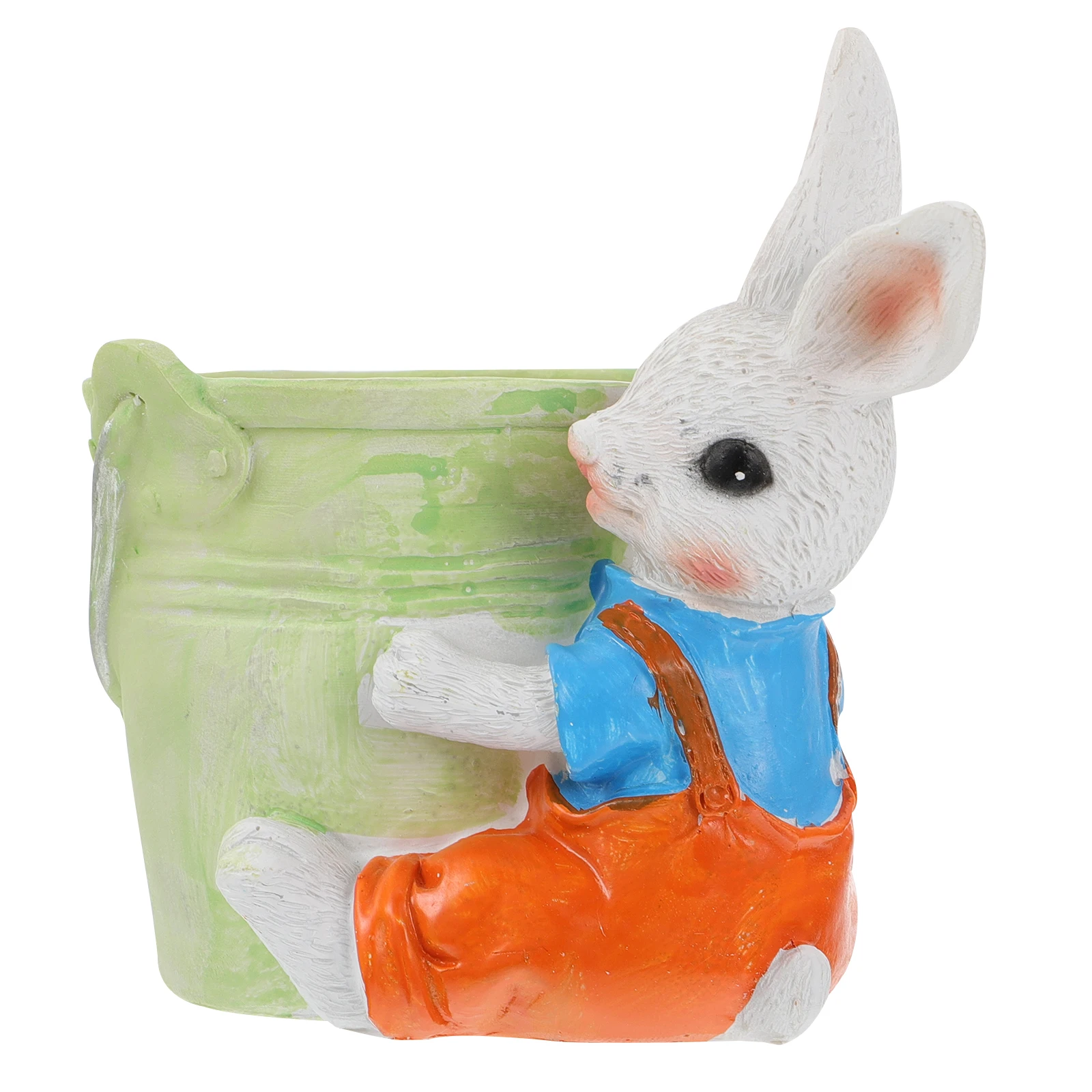 

Rustic Retro Rabbit Flowerpot Resin Plant Container Small Decorative Puppy Design Balcony Succulent Planter