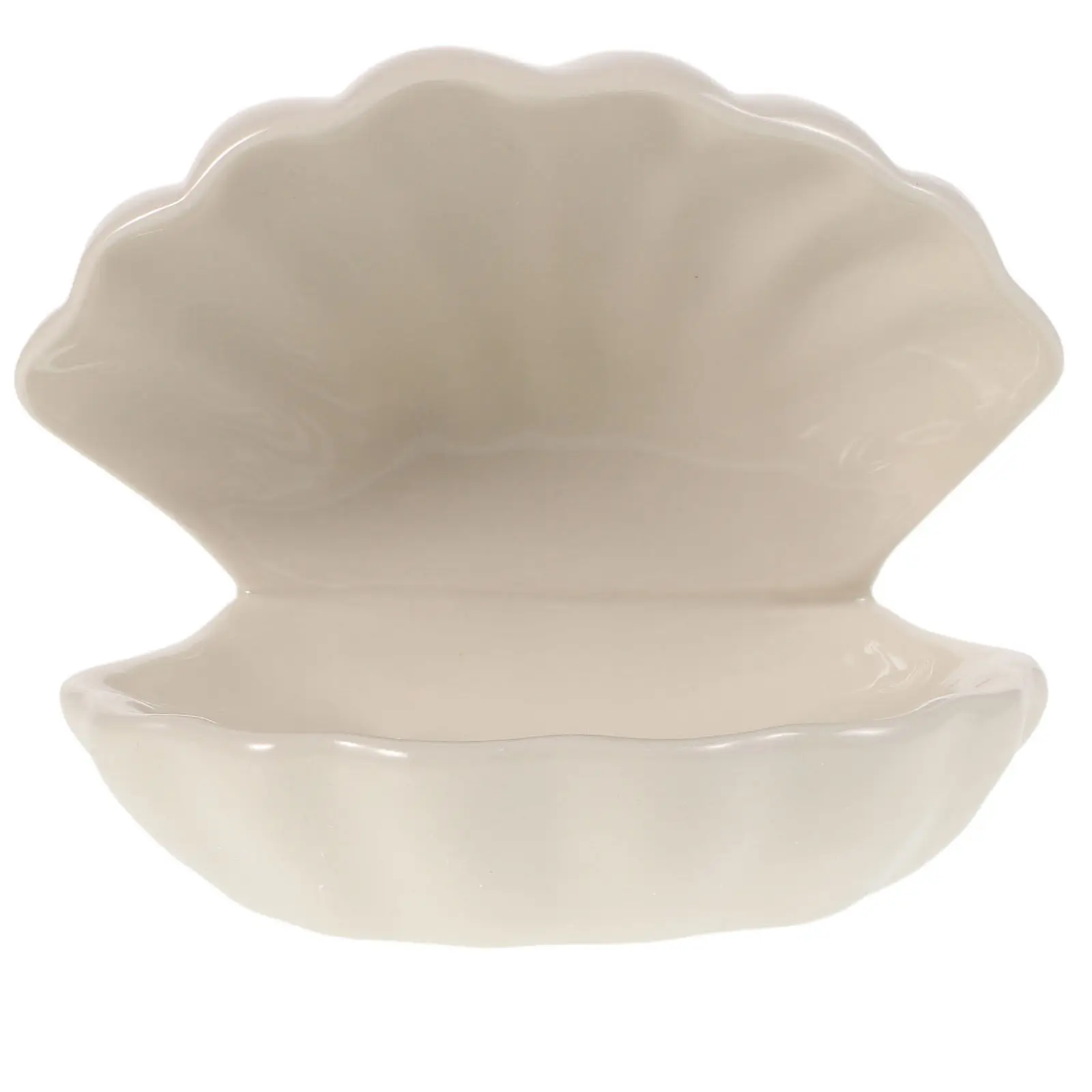Shell Trinket Dish Small Ceramic Seashell Jewelry Tray Decorative Bedroom Bathroom Ring Holder Organizer Box