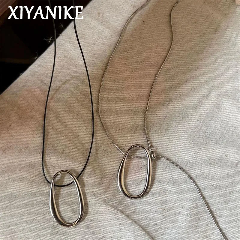 

XIYANIKE Leisure Style Oval Adjustable Chain Necklaces For Women Lady Fashion New Jewelry Gift Party Birthday колье