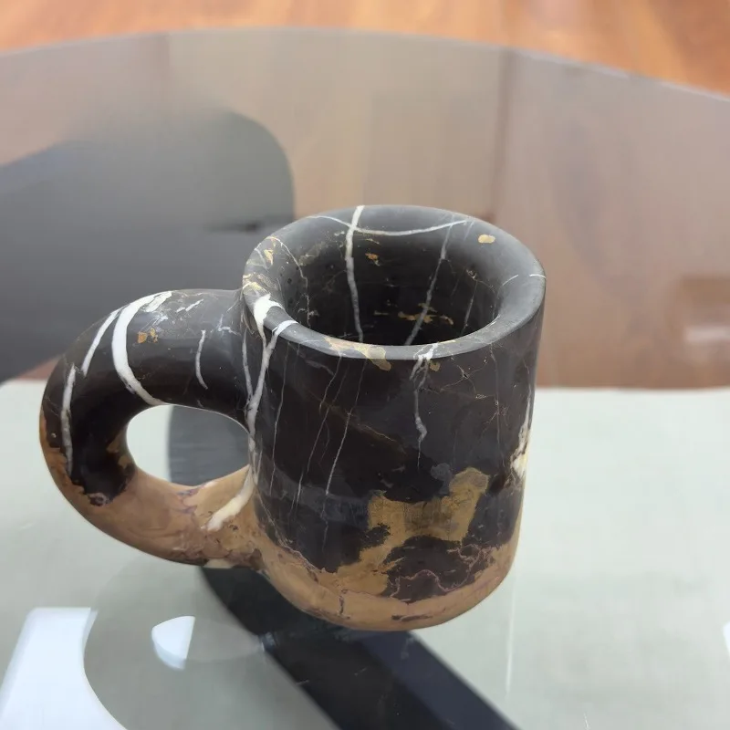 

Luxury Natural Marble Mug French Wabi Sabi Style Coffee Cup Home Desktop Decoration
